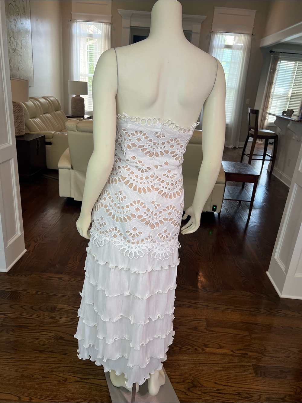 Elliatt Ivory Lace Cutout Tiered Maxi Dress - Picture 6 of 16